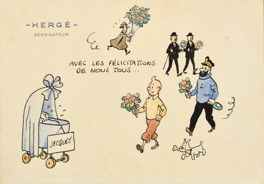 Dessin de Hergé vendu par NEO Enchères